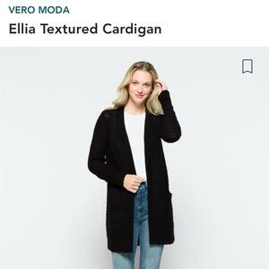Long black cardigan